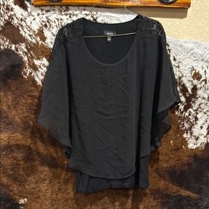 Alyx Black Boxy Blouse with Dolman Sleeves